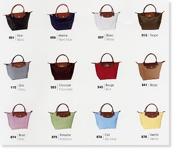 longchamp bag colours